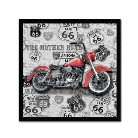 Trademark Fine Art Jean Plout 'Vintage Motorcycles On Route 66 6' Canvas Art, 14x14 ALI17002-C1414GG
